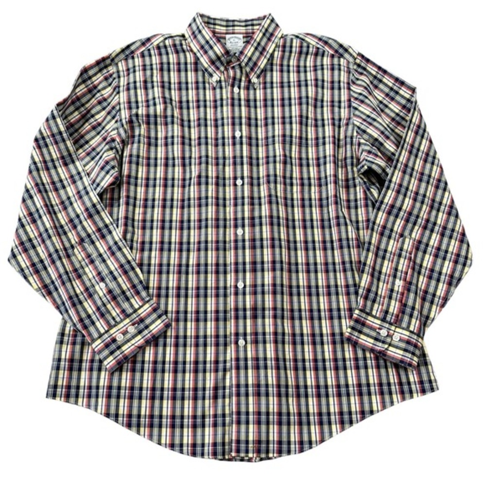 Brooks Brothers Men's Button Up Shirt Regent Non-Iron Supima Cotton Plaid Shirt - Picture 1 of 10